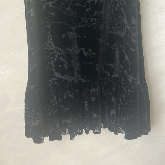 Allsaints spitalfields black velvet silk short sleeve imortal dress burnout 6 sm - Picture 4 of 10